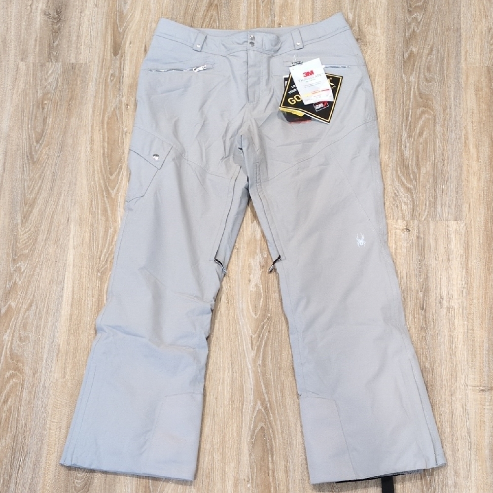 ⛷️🏂🩶NWT Spyder Light Gray GORE-TEX Ski Pants women's 16⛷️🏂🩶